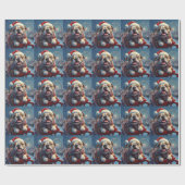 Bulldog Roller Onderzetter Kerst Cadeaupapier (Vlak)