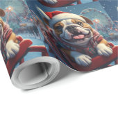 Bulldog Roller Onderzetter Kerst Cadeaupapier (Rol Hoek)