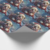 Bulldog Roller Onderzetter Kerst Cadeaupapier (Hoek)
