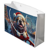 Bulldog Roller Onderzetter Kerst Groot Cadeauzakje (Achterkant Gekanteld)