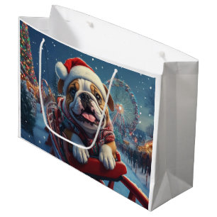 Bulldog Roller Onderzetter Kerst Groot Cadeauzakje