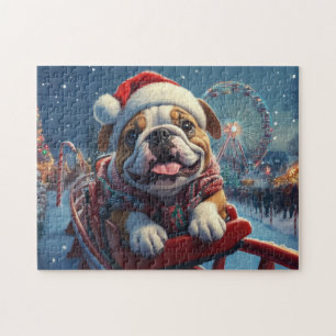 Bulldog Roller Onderzetter Kerst Legpuzzel