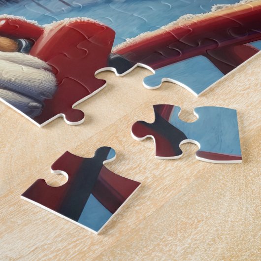 Bulldog Roller Onderzetter Kerst Legpuzzel (Zijkant)