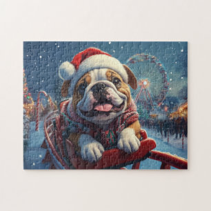 Bulldog Roller Onderzetter Kerst Legpuzzel