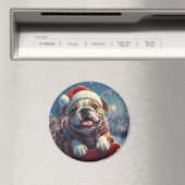 Bulldog Roller Onderzetter Kerst Magneet (Insitu (Vaatwasser))