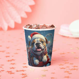 Bulldog Roller Onderzetter Kerst Papieren Bekers