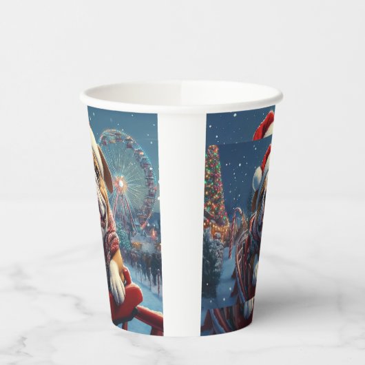 Bulldog Roller Onderzetter Kerst Papieren Bekers (Links)