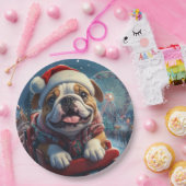 Bulldog Roller Onderzetter Kerst Papieren Bordje (Feest)