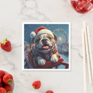 Bulldog Roller Onderzetter Kerst Servet