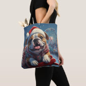 Bulldog Roller Onderzetter Kerst Tote Bag (Dichtbij)