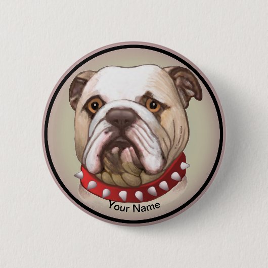 Bulldog Ronde Button 5,7 Cm (Voorkant)