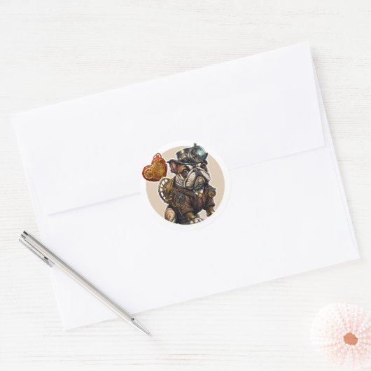 Bulldog Ronde Sticker (Envelop)