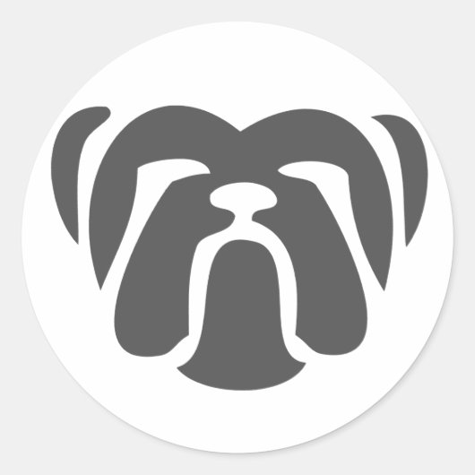 Bulldog Ronde Sticker (Voorkant)