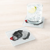 Bulldog Rood Accent Onderzetter (Schuin)