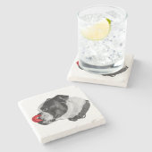 Bulldog Rood Accent Onderzetter (Zijkant)