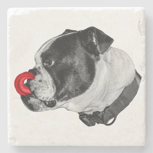 Bulldog Rood Accent Onderzetter (Voorkant)