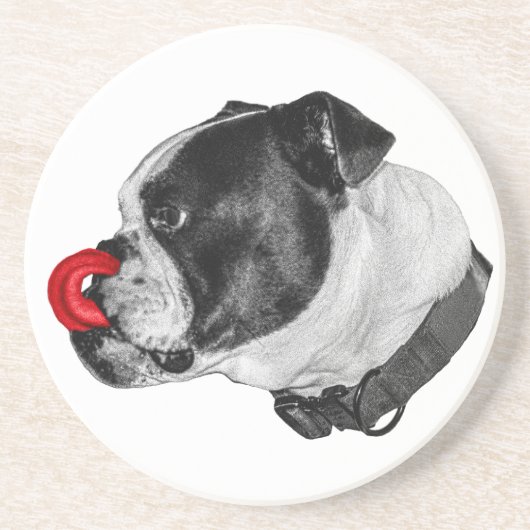 Bulldog Rood Accent Onderzetter (Voorkant)