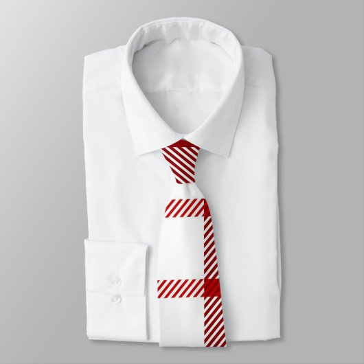 Bulldog rood en wit geplakt Kerstmis Stropdas (Gebonden)