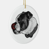 Bulldog Ruby Aandenken Keramisch Ornament (Rechts)