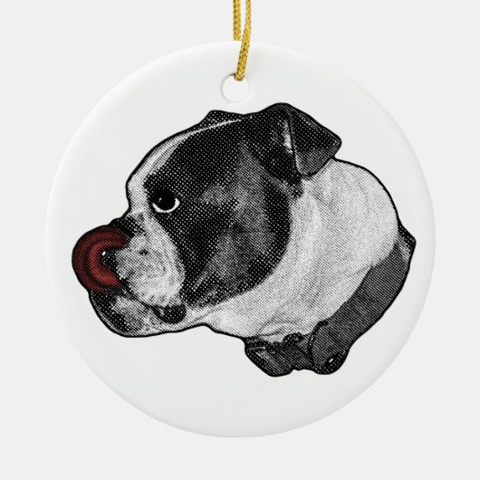 Bulldog Ruby Aandenken Keramisch Ornament (Voorkant)