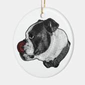 Bulldog Ruby Aandenken Keramisch Ornament (Links)