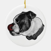 Bulldog Ruby Aandenken Keramisch Ornament (Achterkant)