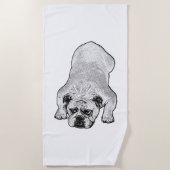 Bulldog Rust Zonnehanddoek Strandlaken (Voorkant)