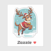 Bulldog Santa Cookies Sticker (Vel)