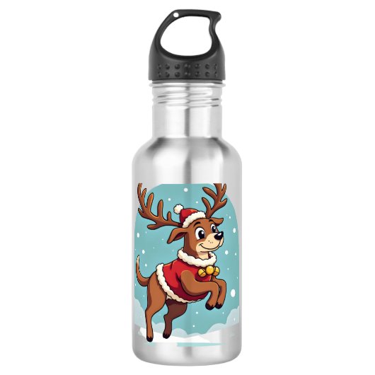 Bulldog Santa Cookies Waterfles (Voorkant)