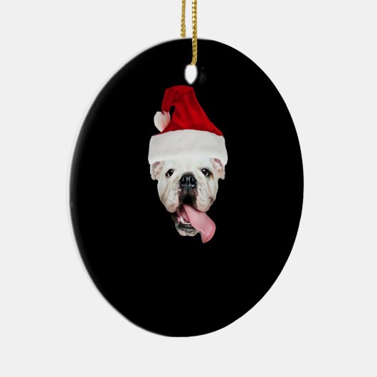 Bulldog Santa Essential T-Shirt Keramisch Ornament (Rechts)