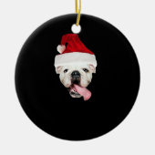 Bulldog Santa Essential T-Shirt Keramisch Ornament (Voorkant)