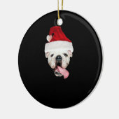 Bulldog Santa Essential T-Shirt Keramisch Ornament (Links)