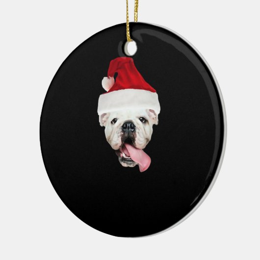 Bulldog Santa Essential T-Shirt Keramisch Ornament (Links)