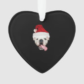 Bulldog Santa Essential T-Shirt Ornament (voorkant)