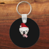 Bulldog Santa Essential T-shirt Sleutelhanger (Voorkant)