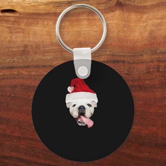 Bulldog Santa Essential T-shirt Sleutelhanger (Voorkant)