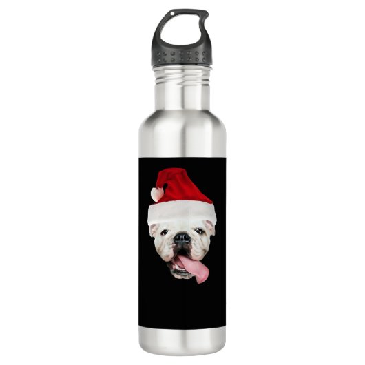 Bulldog Santa Essential T-Shirt Waterfles (Voorkant)