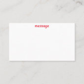 Bulldog Santa Greeting Visitekaartje (Achterkant)