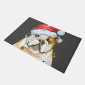 Bulldog Santa Hat Deurmat (Schuin)