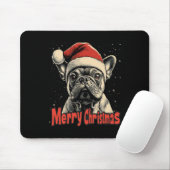 Bulldog Santa Hat Merry Christmas Xmas Hondenliefh Muismat (Met muis)