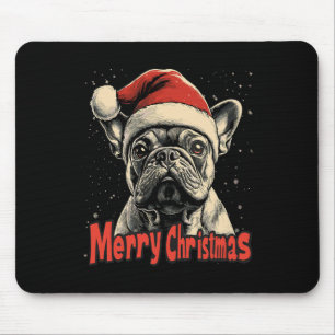 Bulldog Santa Hat Merry Christmas Xmas Hondenliefh Muismat