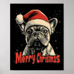 Bulldog Santa Hat Merry Christmas Xmas Hondenliefh Poster<br><div class="desc">Bulldog Santa Hat Vrolijk Kerstfeest Xmas Hondenliefhebber Pajama 1</div>