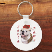 Bulldog Santa Paws Sleutelhanger (Voorkant)