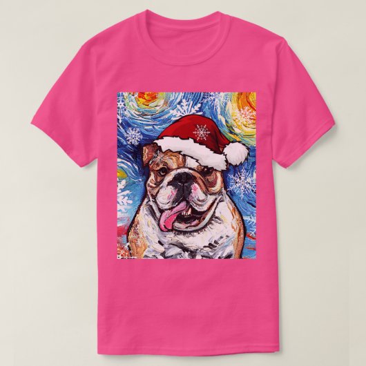 Bulldog Santa T-shirt (Design voorkant)