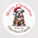 Bulldog Schattige Huisdier Waterverf Kerstwensen Labels<br><div class="desc">Bulldog Pet Waterverf kerstwensen, convenances zijn de sleutel tijdens dit drukke seizoen! Bezoek onze Zazzle-winkel om het complete collectie met Schattigee Waterverf kerstwensen te verkennen. Met slechts een paar klikken kunt u deze heerlijke design direct voor de deur laten bezorgen. Als u verdere aanpassing nodig hebt, aarzel dan niet om...</div>