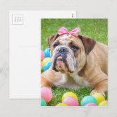 Bulldog Schattige Paashond Hond Hundeportret Huisd Feestdagenkaart (Voorkant / Achterkant)