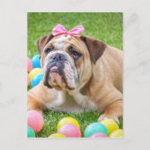 Bulldog Schattige Paashond Hond Hundeportret Huisd Feestdagenkaart (Voorkant)