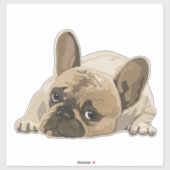 BULLDOG SCHATTIGE PUPPY GROTE GESTANSTE STICKER 4  (Vel)