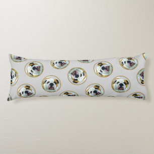 Bulldog Schilderen Rood en Wit Engels Pet Dog Art Lichaamskussen