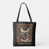 Bulldog Scholar | Cute French Bulldog Professor Tote Bag (Achterkant)